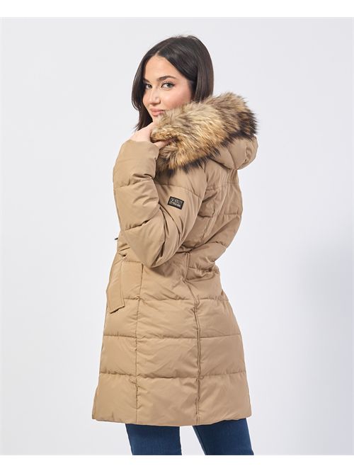 Yes Zee long quilted jacket with hood YES ZEE | O004-NT000203